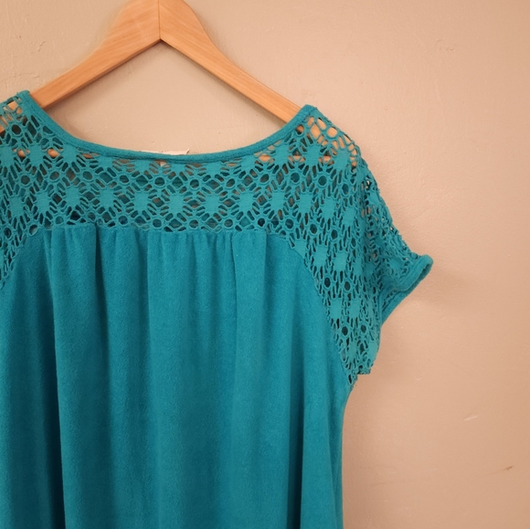 Vintage 1980s Hampton House Open Crochet Knit Terry Cloth Dress - Picture 4 of 12